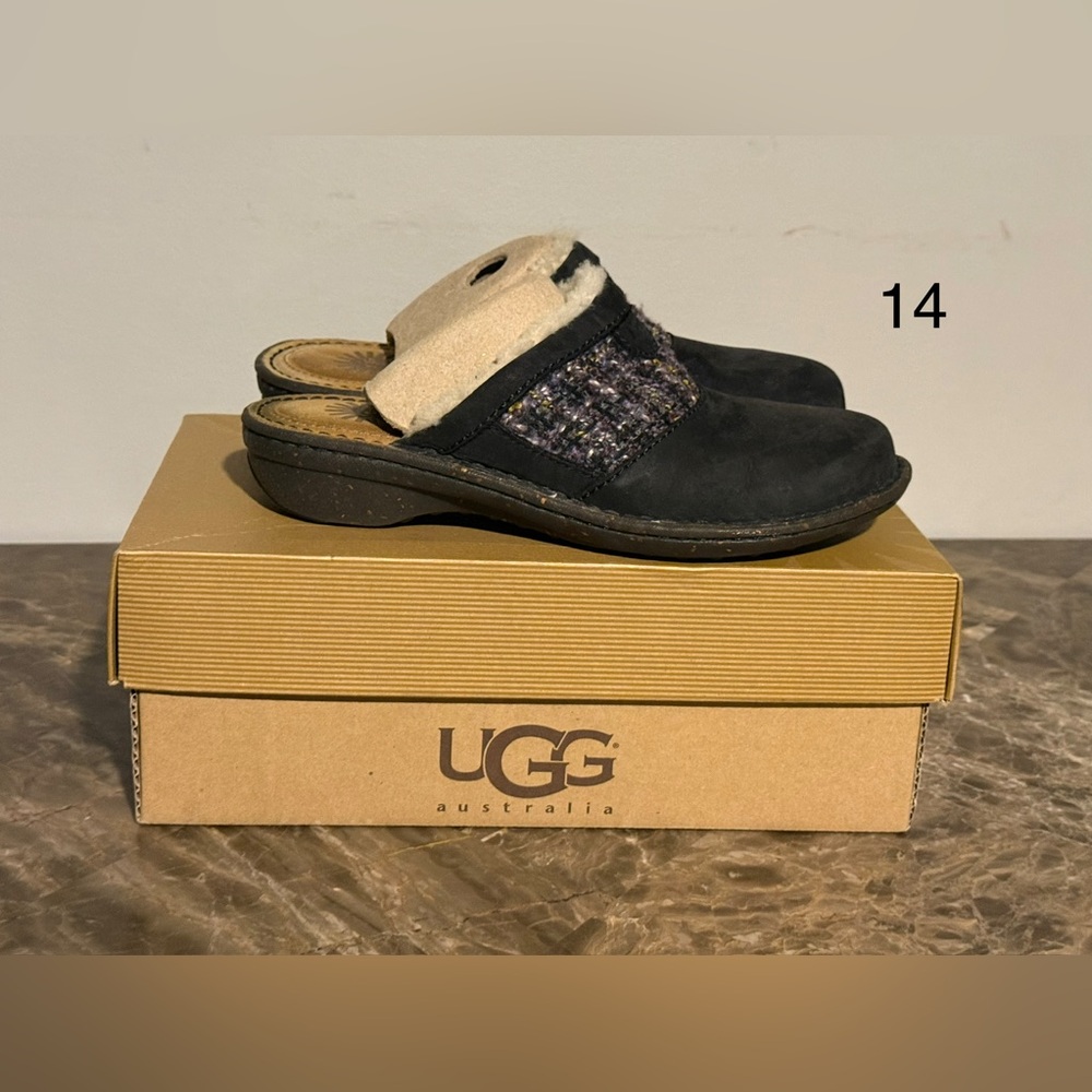 UGG Australia Opaline Black Slippers with Purple Accents. In Original Packaging.